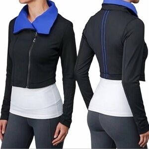 Lululemon Principal Jacket Size 8 Cropped Zip-Up Black